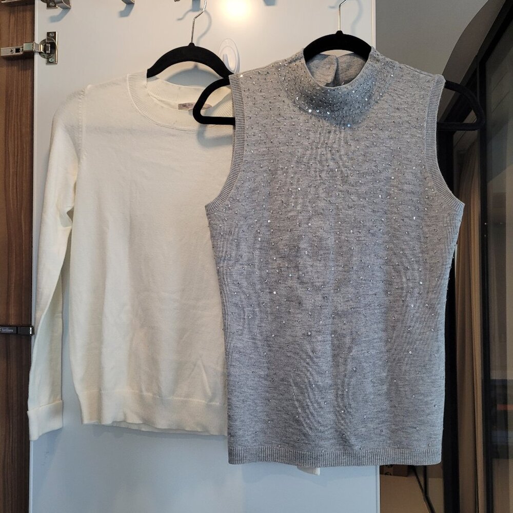 TWO Casual Tops, one long sleeve one sleeveless, for any occasions